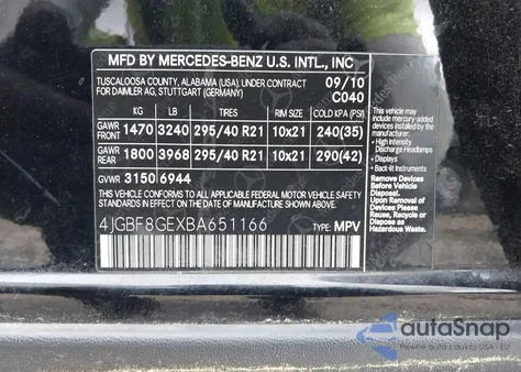 2011 Mercedes-Benz Gl 550 4Matic from USA, damaged, VIN 4JGBF8GEXBA651166